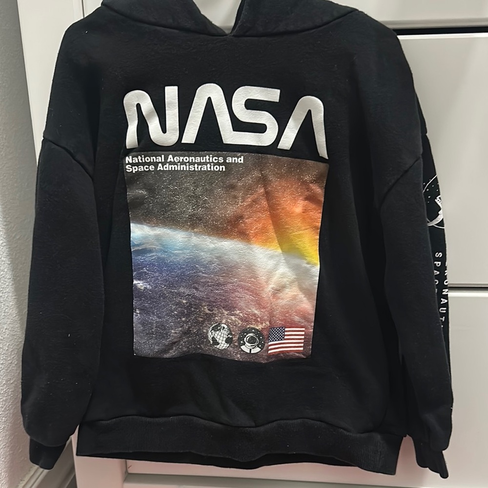 NASA Black Hoodie with Space Graphic